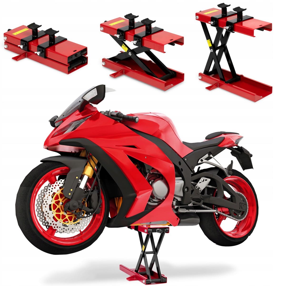 Övriga2 Saxlyft, motorcykelställ 500 kg, justerbar, hopfällbar, 45 cm lång, 42 cm max höjd - 2