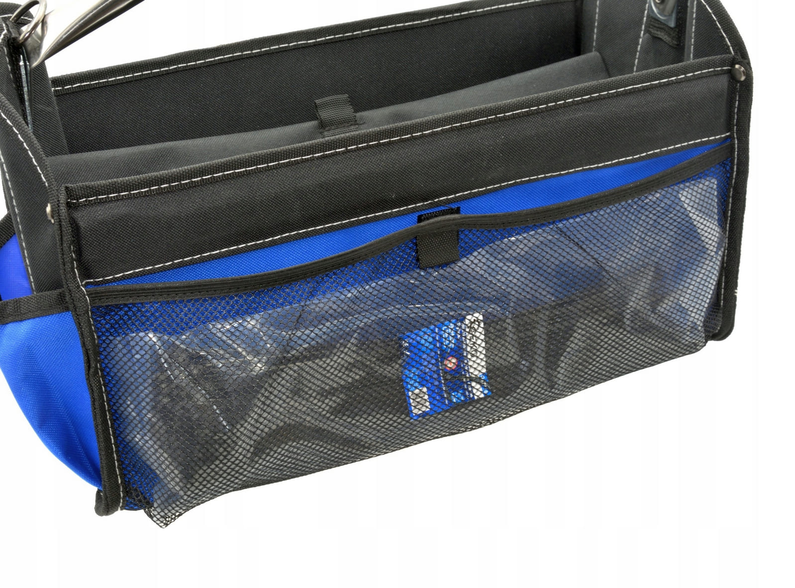 Verktygsväska öppen 49 x 23 x 28 cm, metallhandtag, 600D polyester, förstärkt botten, Geko - 6