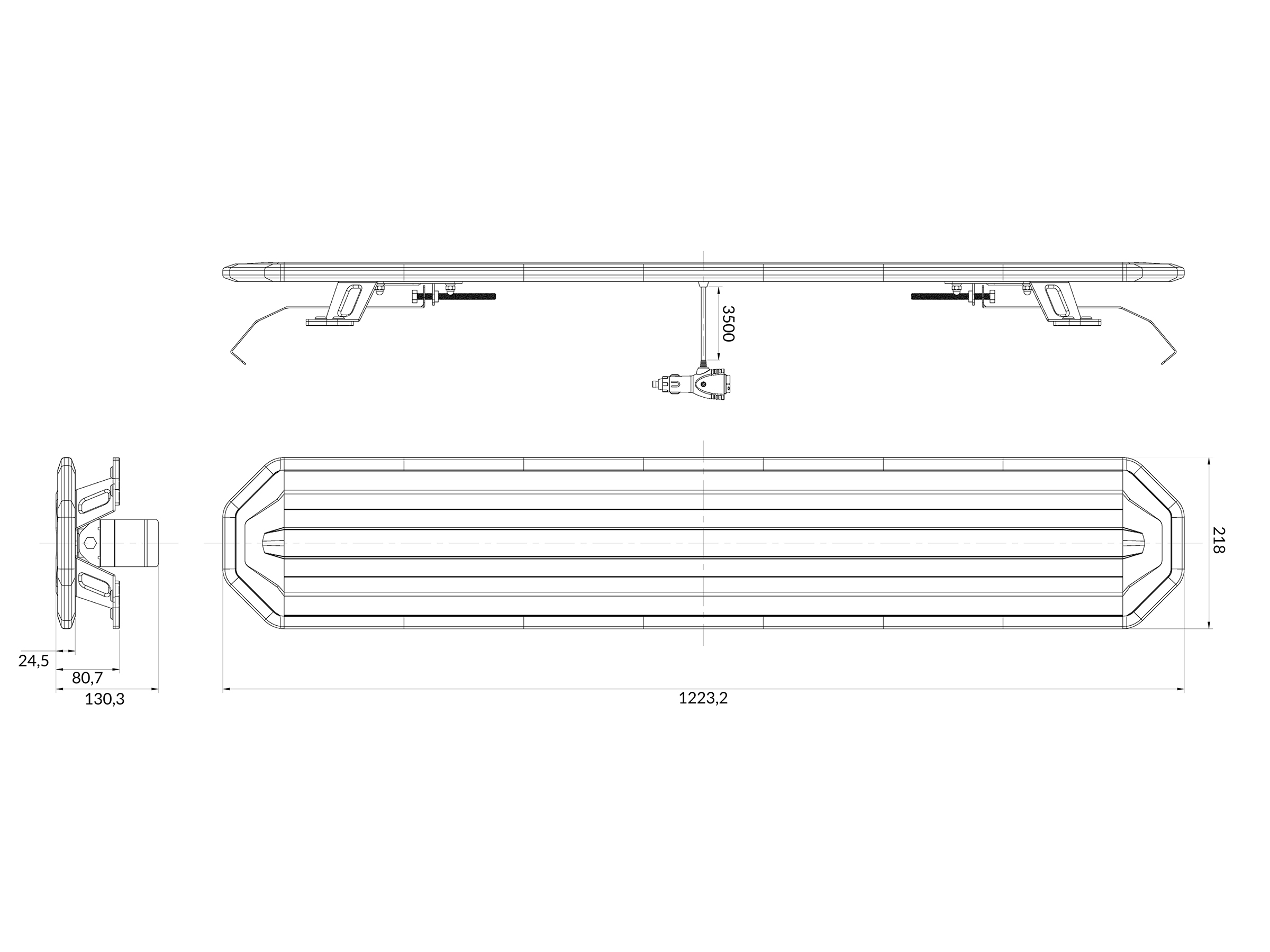 BriodLights Horizon LED varningsljusramp 48” (1223 mm)