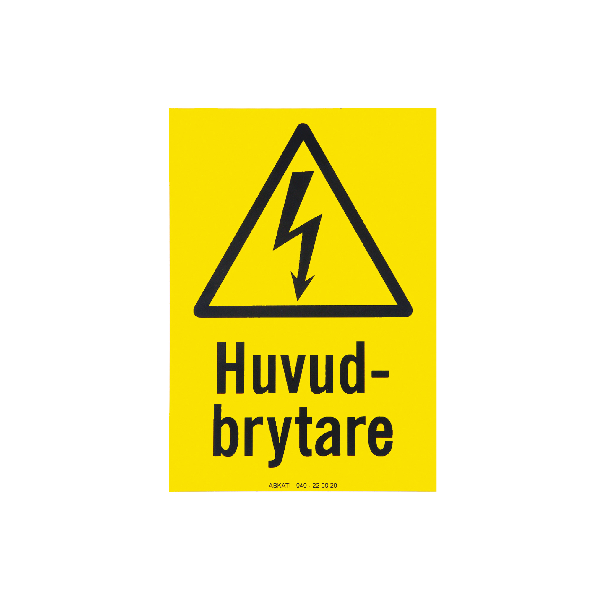 Dekal "Huvudströmbrytare" storlek A7