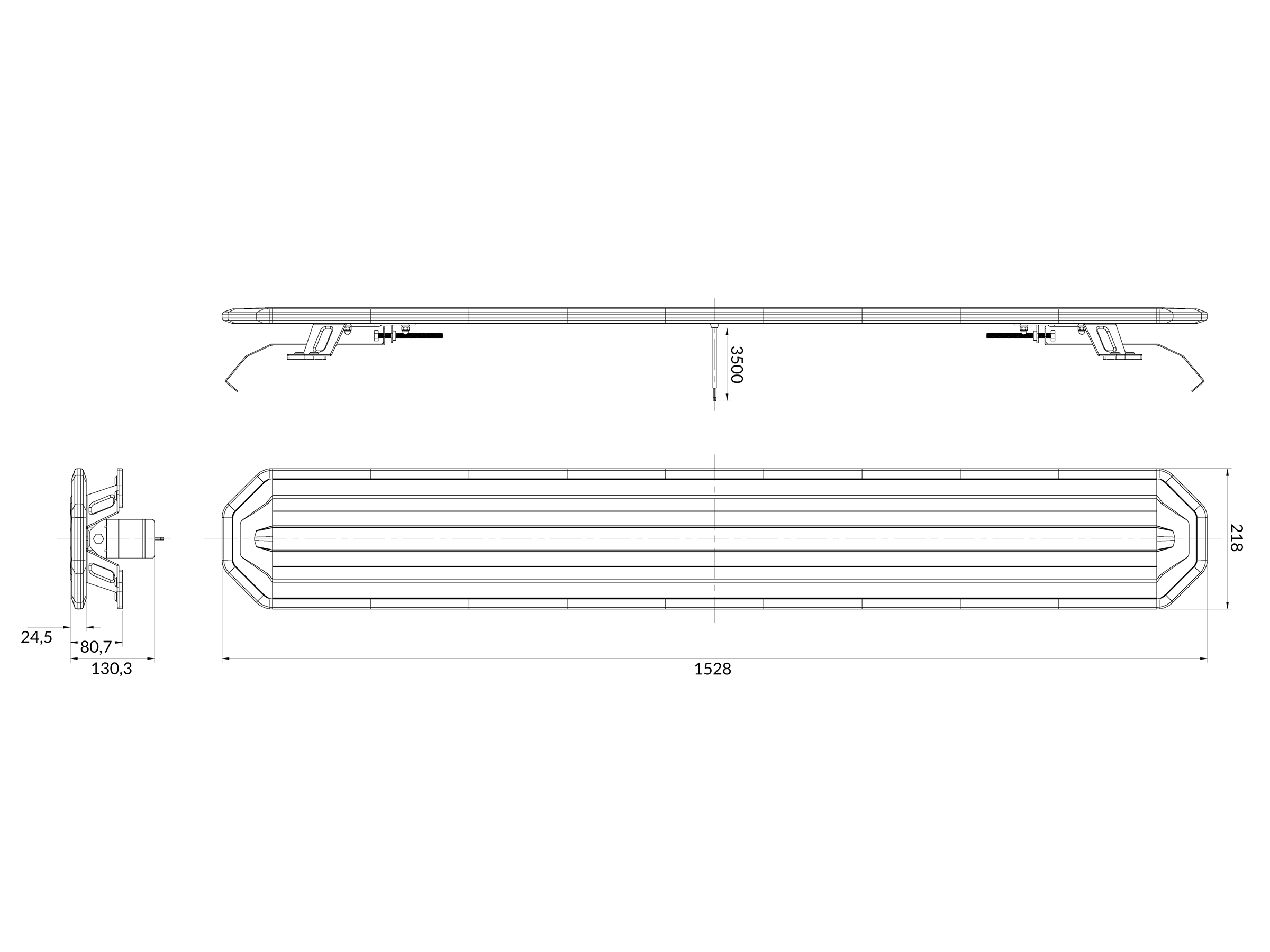 BriodLights Horizon LED varningsljusramp 60” (1528 mm)