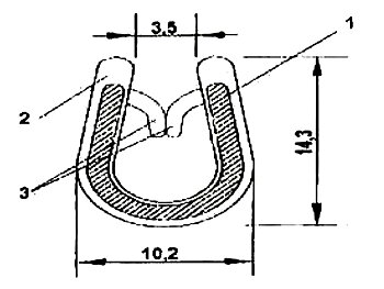 Kantlist, svart F046/04 med plastclips