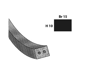 Cellgummilist EPDM 15x10 mm med två hål