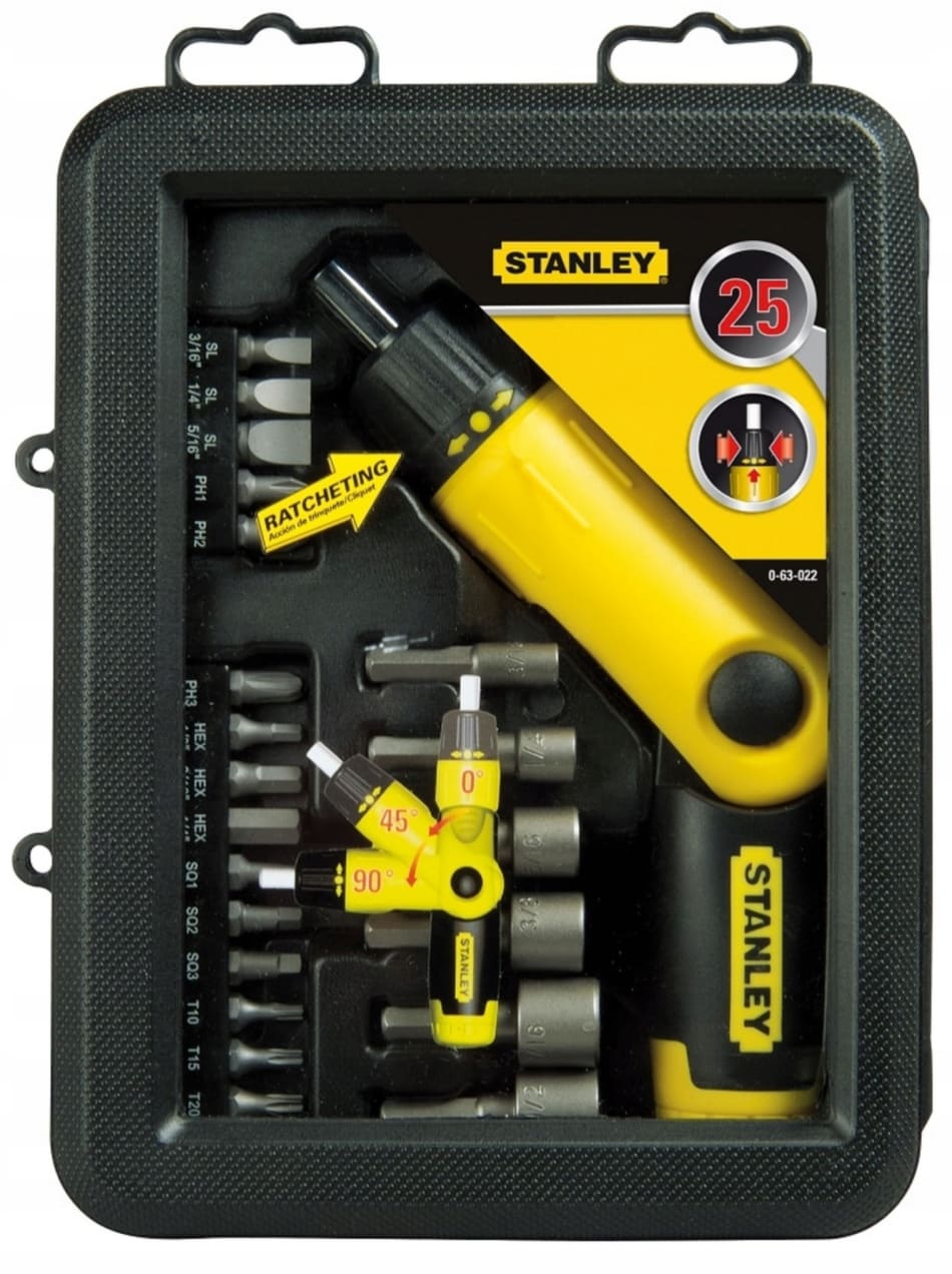 Skruvmejselset med pistolhandtag, 22 delar (bits PH, TORX, Hylsor m.m.), STANLEY - 2