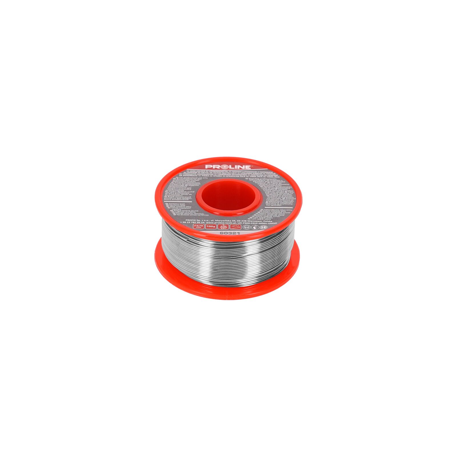PROLINE TOOLS Lödtråd 60/40/2, 5%, DIA=0, 70 mm, 100g, Blister, Proline