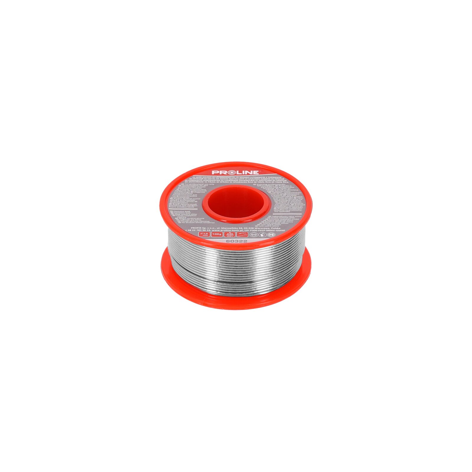PROLINE TOOLS Lödtråd 60/40/2, 5%, Dia=1, 00 mm, 100g, Blister, Proline