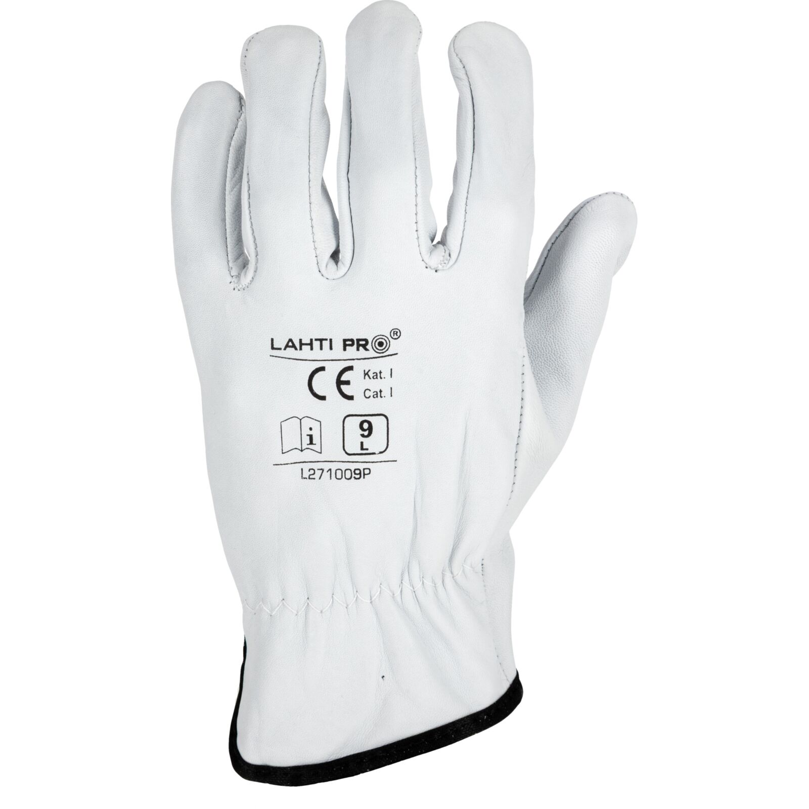 LahtiPro Handskar, äkta getskin, vita, st. 10, CE, EN 420, LAHTI PRO L2710 - 6