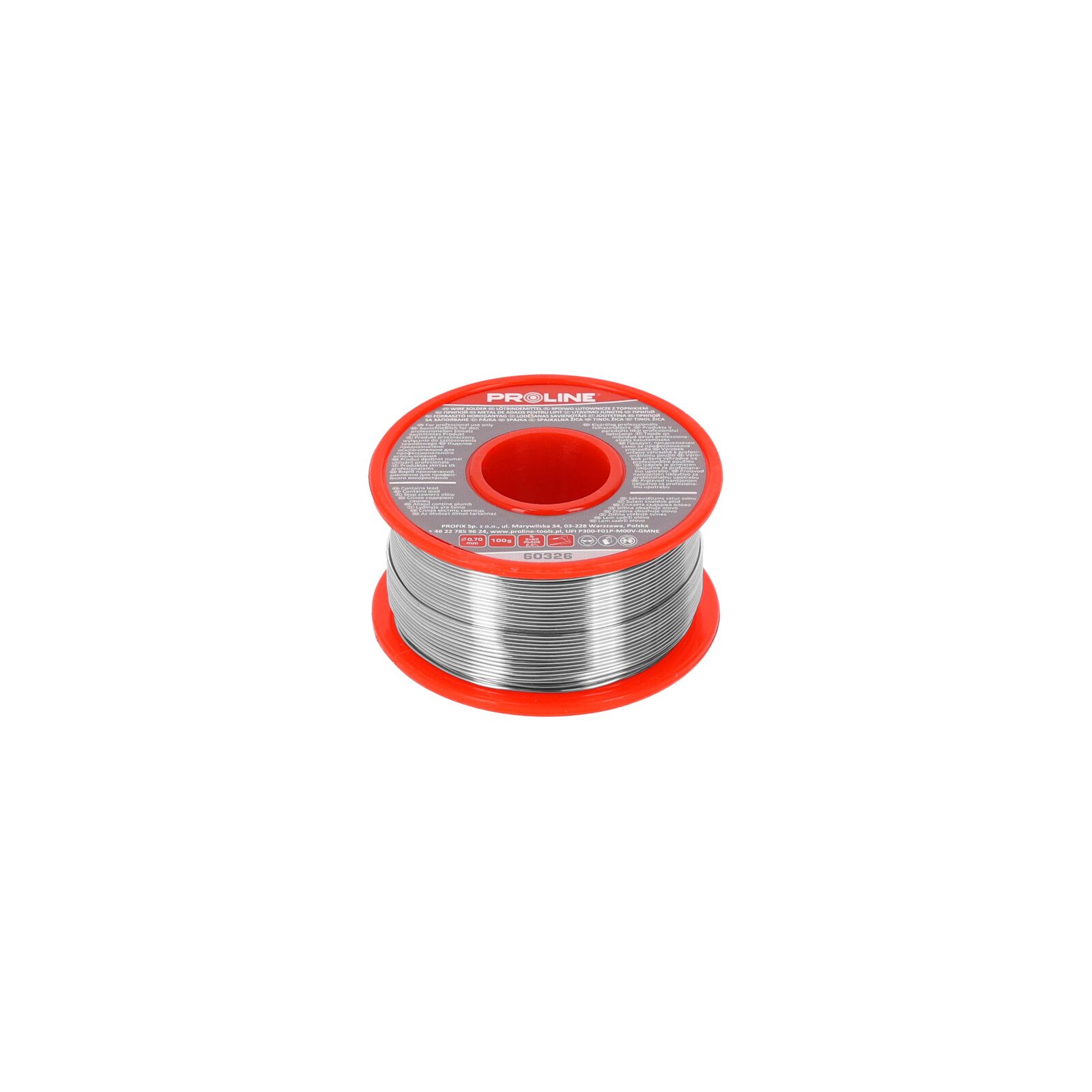 PROLINE TOOLS Lödtråd 60/40/2, 5%, Dia=0, 70 mm, 100g Spole, Proline