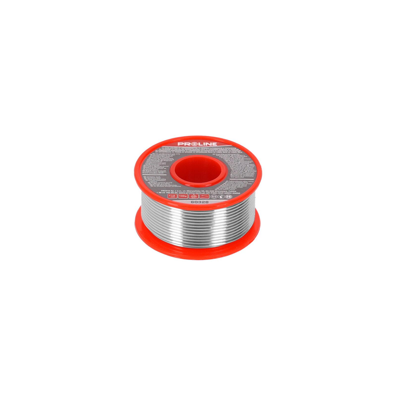 PROLINE TOOLS Lödtråd 60/40/2, 5%, Dia=1, 50 mm, 100g Spole, Proline