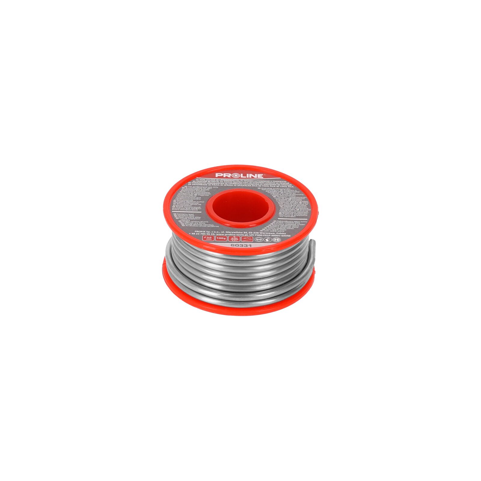 PROLINE TOOLS Lödtråd 60/40/2, 5%, Dia=3, 00 mm, 100g Spole, Proline