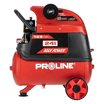 PROLINE TOOLS Oljesmord Kompressor 24L, 169 l/min, 8 bar, 1500W, 2850 RPM, 20 kg, 3-lagers Stål, Proline