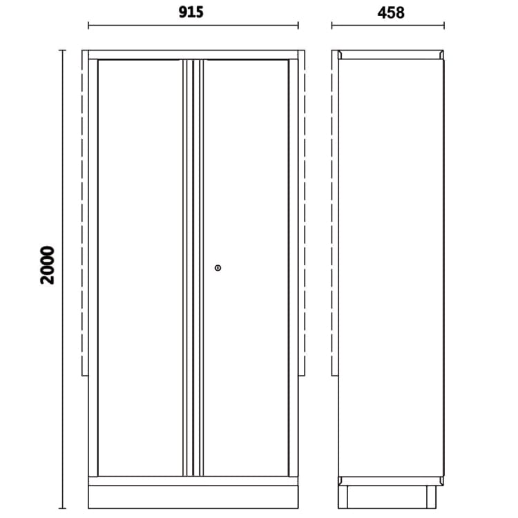 Verktygsskåp Plåt Två Dörrar 910 x 430 mm, Fyra Hyllor, BETA Tools - 2