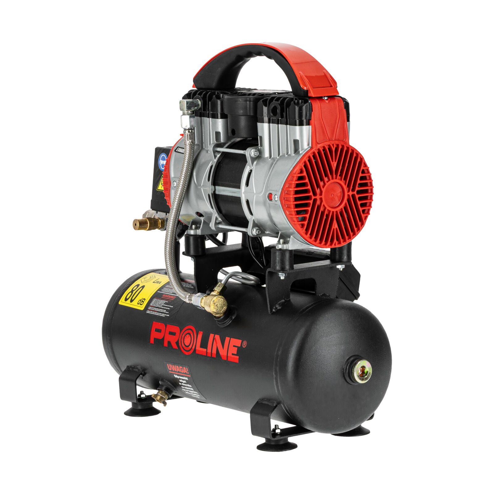 PROLINE TOOLS Olje-fri Kompressor 9L, 750W, 8BAR, 167L/MIN, 58.1 dB, 15 kg, 3-lagers Stål, Proline - 5
