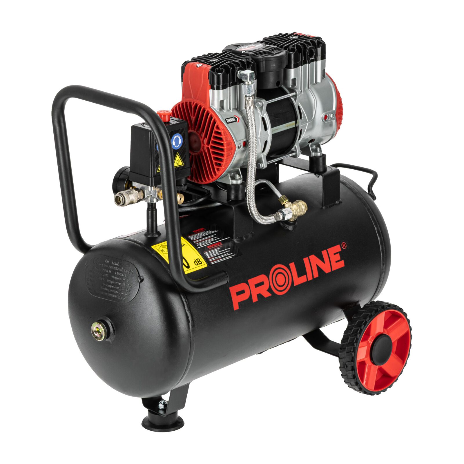 PROLINE TOOLS Olje-fri Kompressor 24L, 750W, 8BAR, 167L/MIN, Tyst Drift, Proline - 5