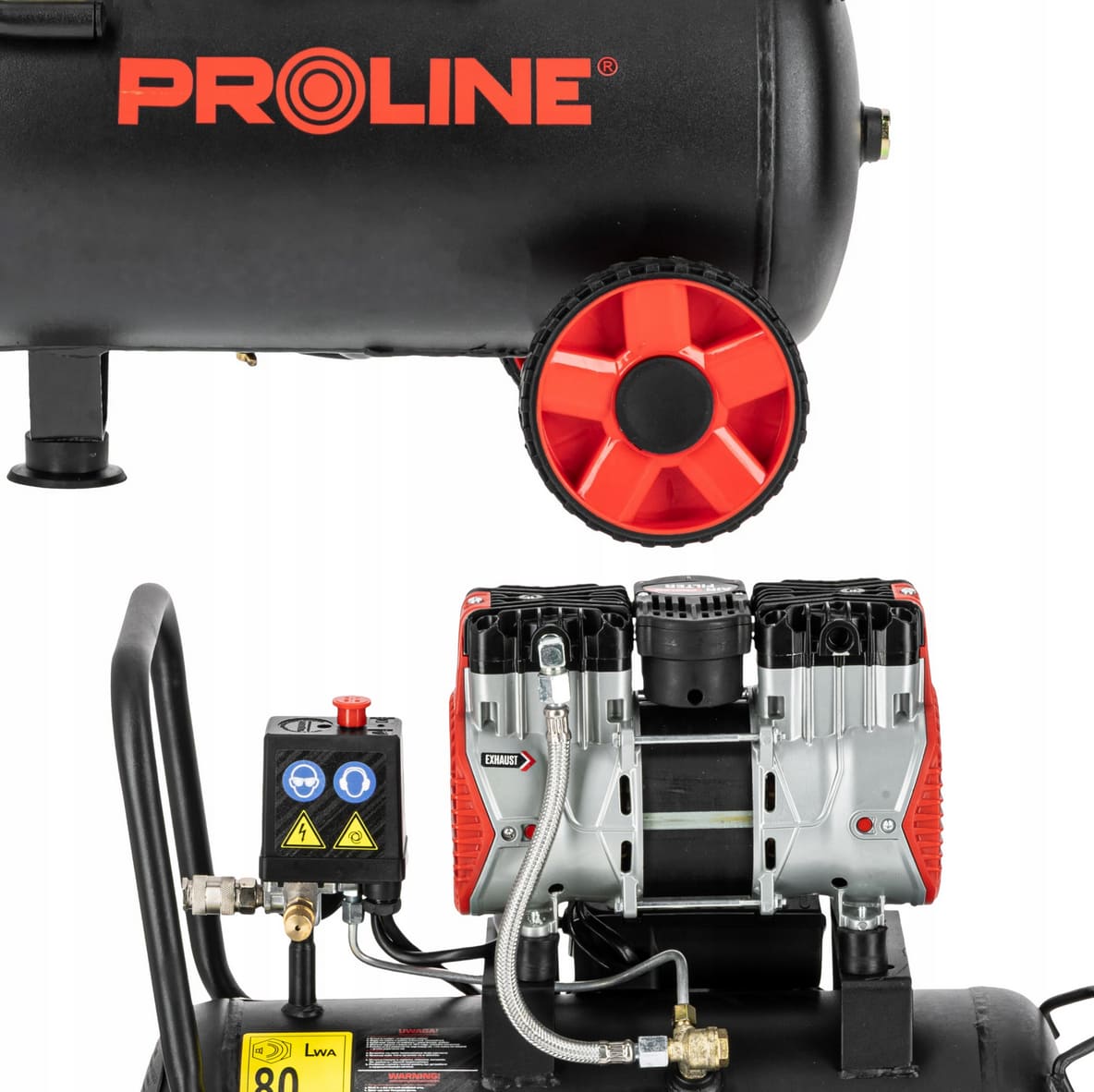 PROLINE TOOLS Olje-fri Kompressor 24L, 750W, 8BAR, 167L/MIN, Tyst Drift, Proline - 10