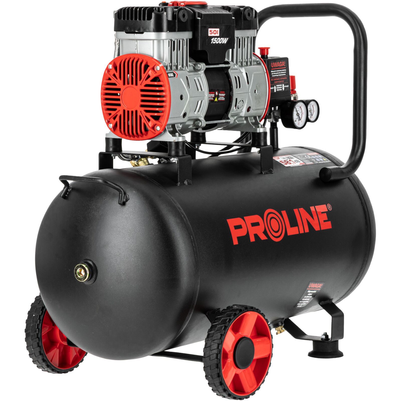 PROLINE TOOLS Kompresor oljefri 50L 254 l/min, 1500W, 8 bar, 58.1 dB, 25 kg, 3-lagers stål, Proline - 3