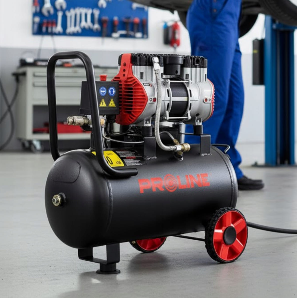 PROLINE TOOLS Kompresor oljefri 50L 254 l/min, 1500W, 8 bar, 58.1 dB, 25 kg, 3-lagers stål, Proline - 7
