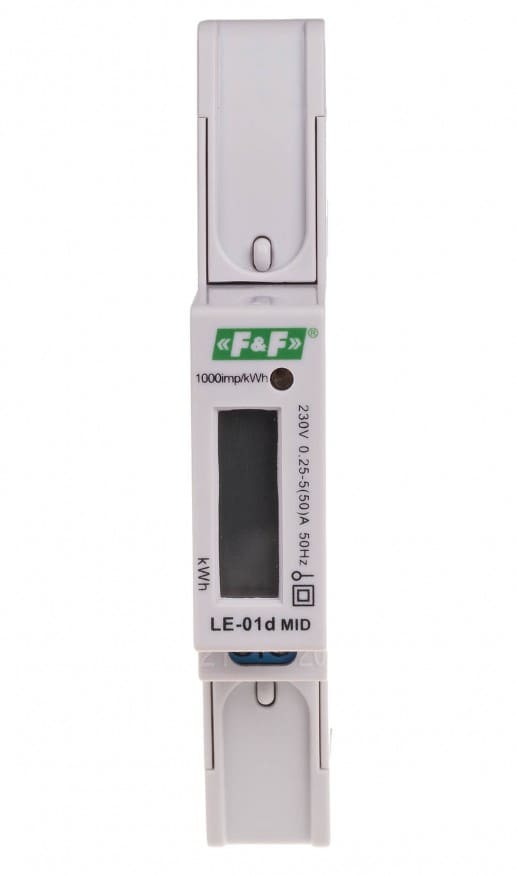 Övriga6 1-fas 230V elektronisk energimätare med impulsutgång, IP20, F&F - 2