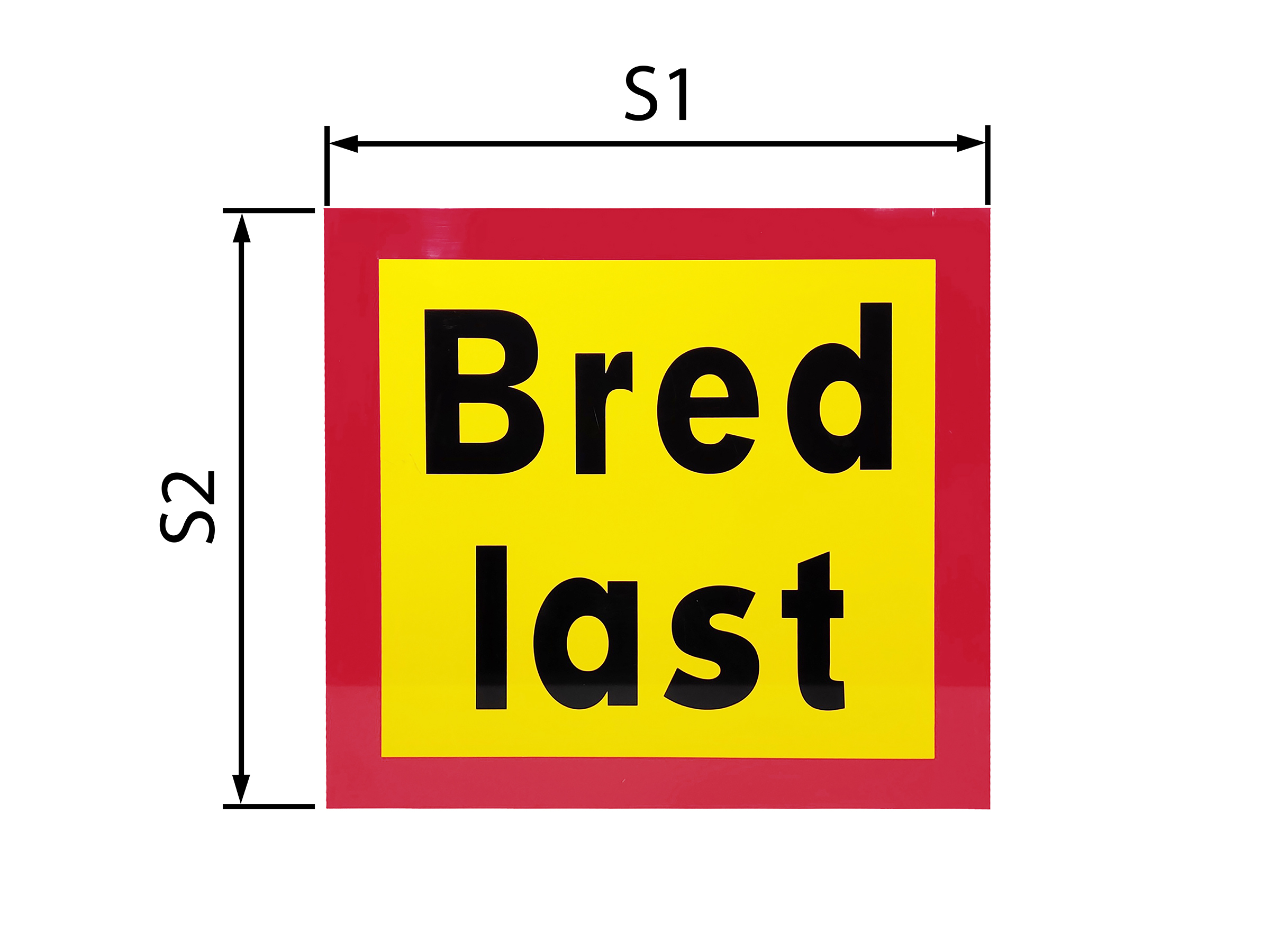 Bred last skylt 2-radig 600x500x2 mm - 2