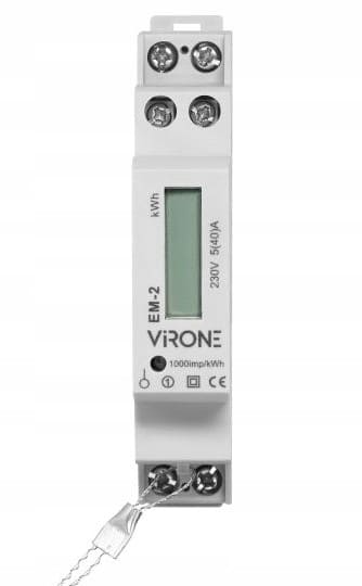Elmätare 1-fas 230V, för camping, hamnar m.fl., elektronisk energimätare med impulsutgång, IP51, MID certifierad, Virone - 3