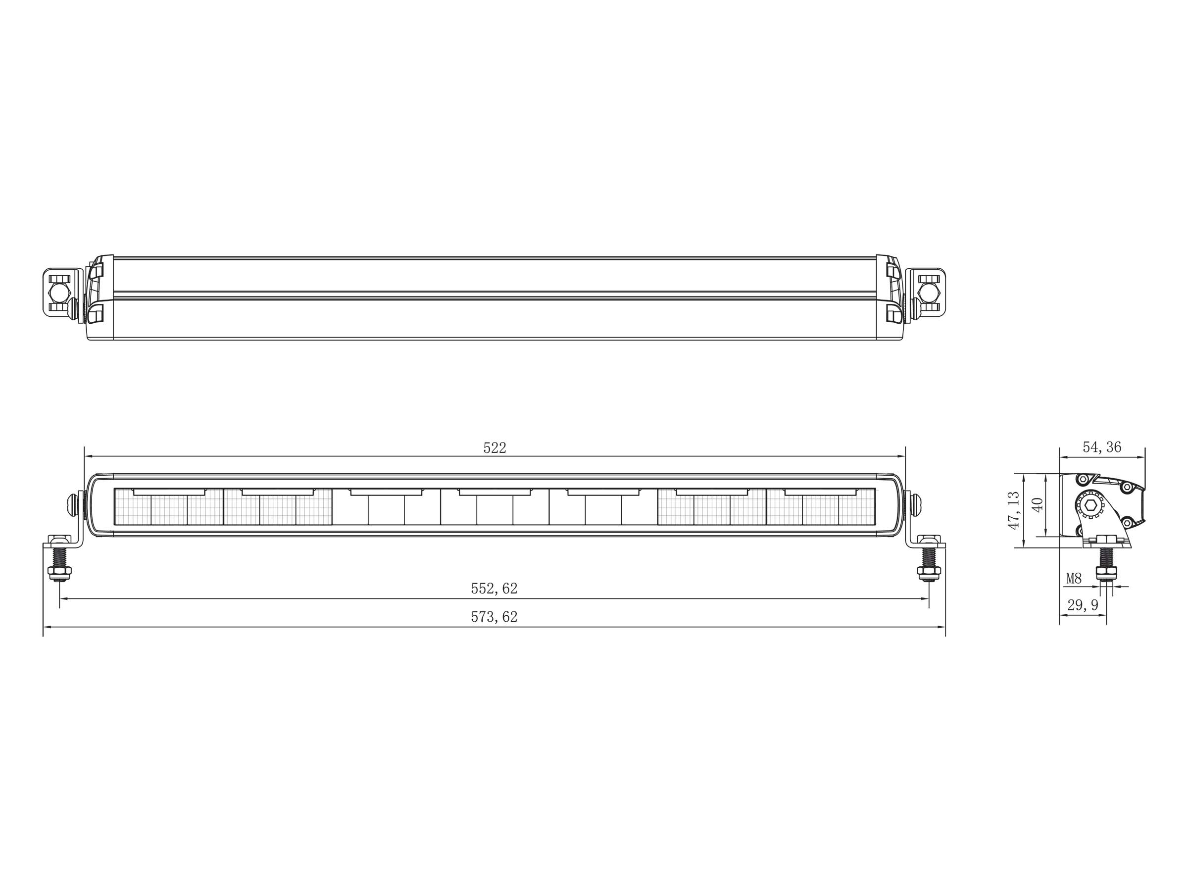 BriodLights Extraljusramp Svart Enkelradig P.ljus 3586lm 20" - 5