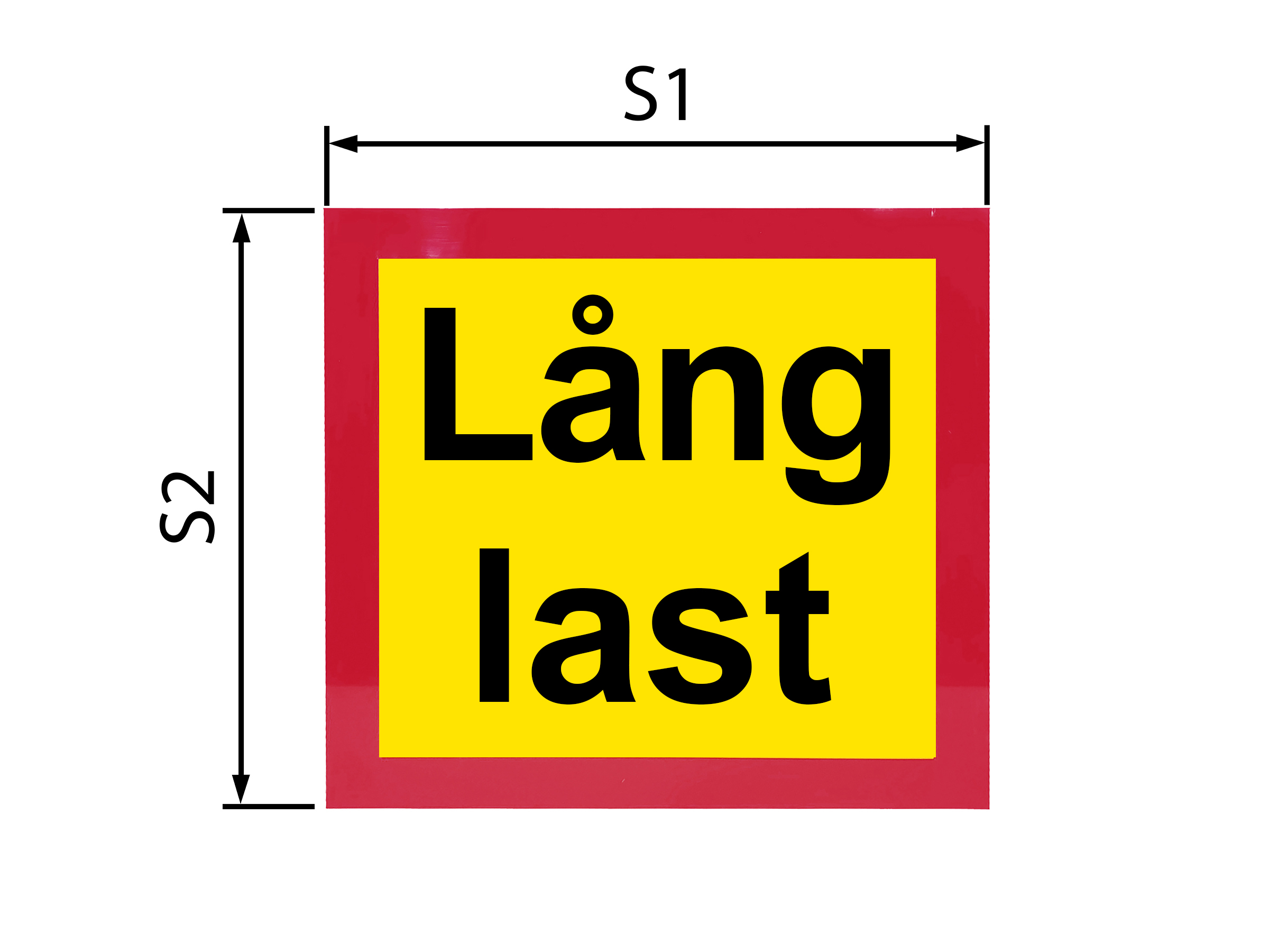Lång last skylt 2-radig, vikbar 600x500x2 mm