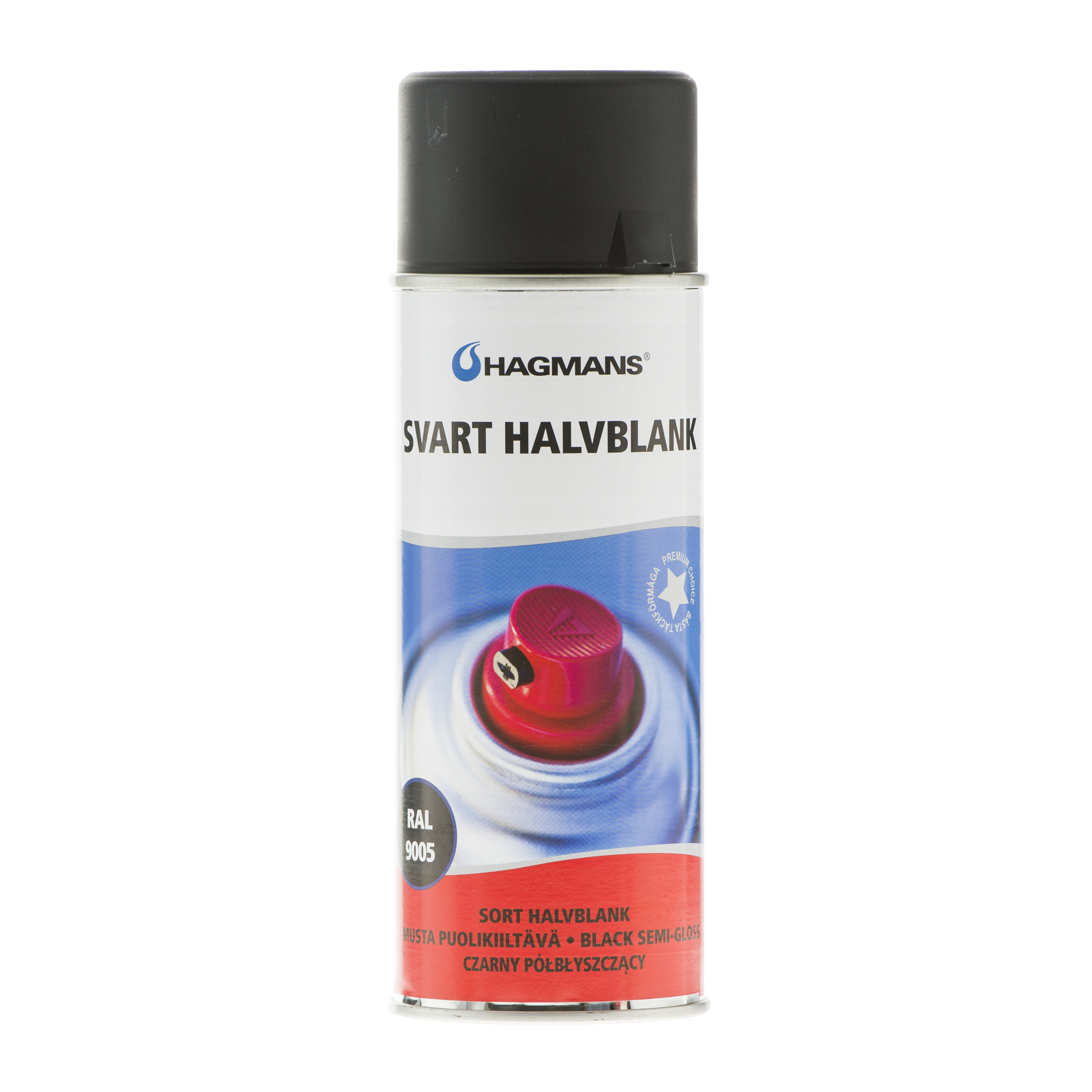 Hagmans Sprayfärg Halvblank Svart RAL 9005 400 ML - 2