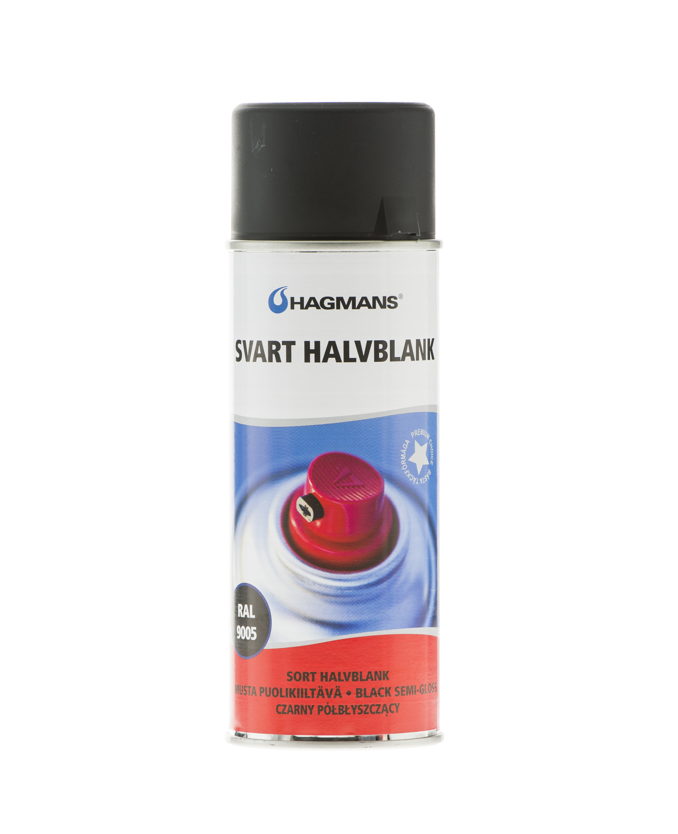 Hagmans Sprayfärg Halvblank Svart RAL 9005 400 ML