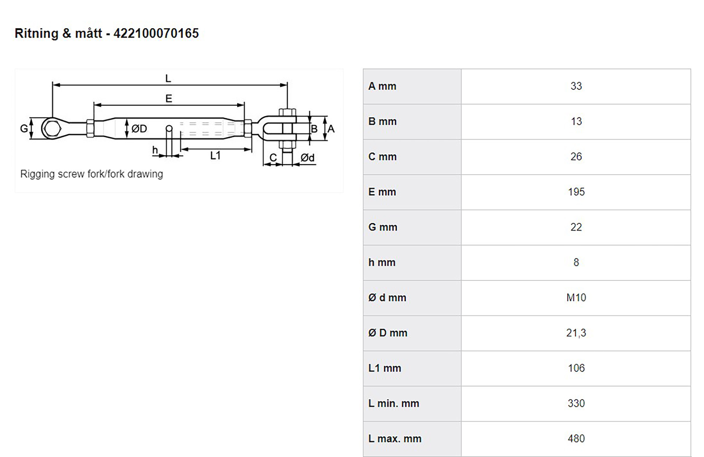 Vantskruv FZ M12 max 0,7 ton - 2