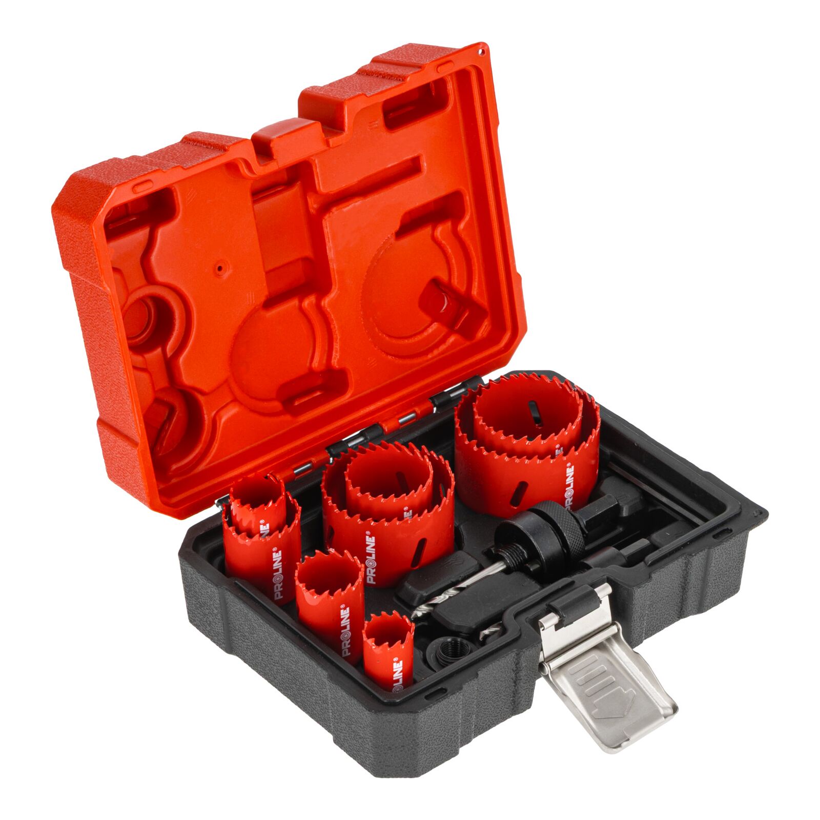 PROLINE TOOLS Hålsågsset bi-metall 8 delar 22-68 mm, HSS M3, 2 adaptrar, pilotborr, 38 mm borrdjup, 4/6 TPI, fjäderstål, Proline - 2