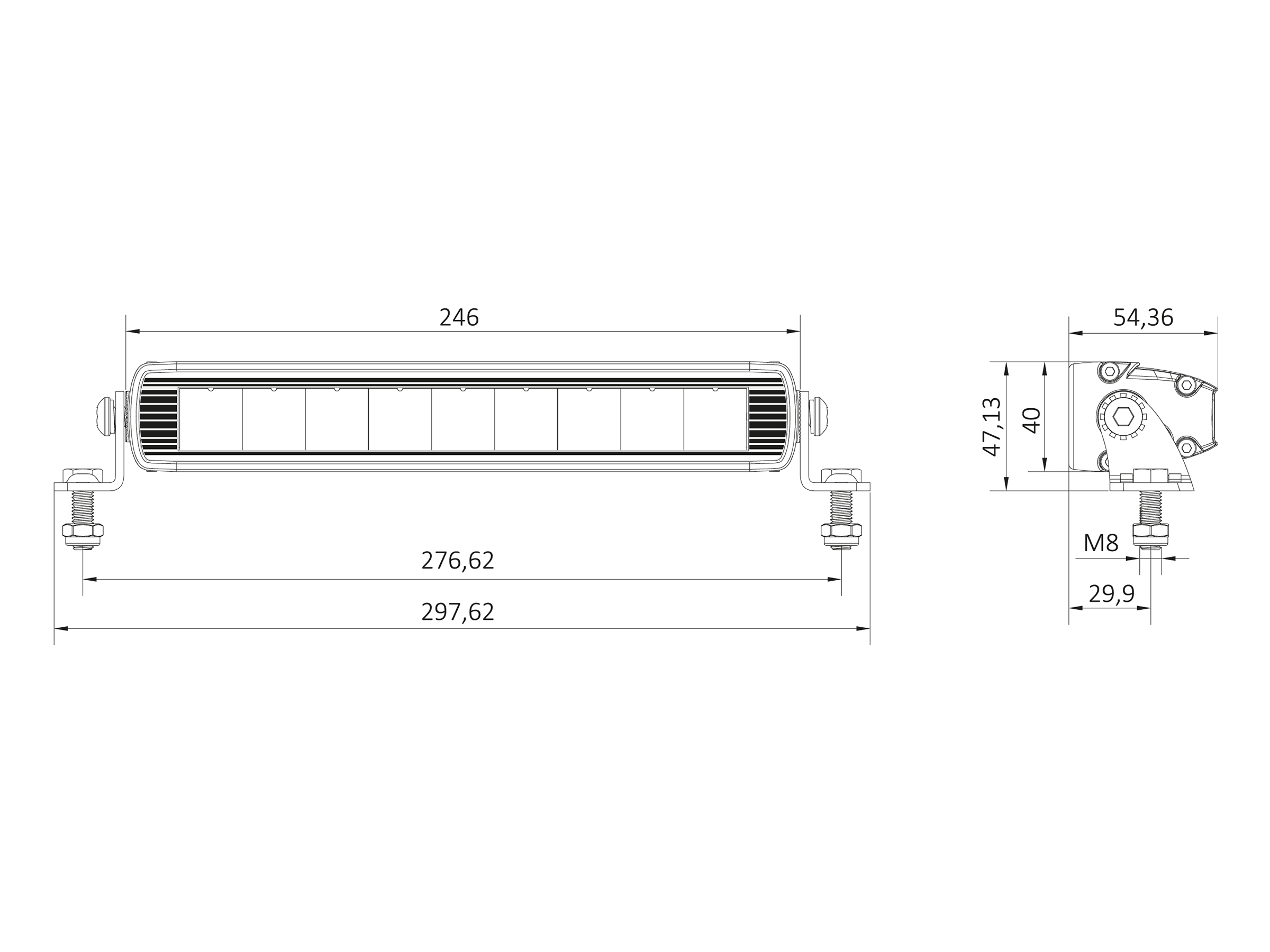 BriodLights NEX LED Arbetsljusramp 246 mm - 4