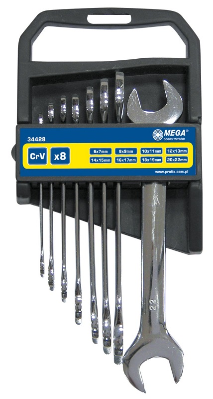 Mega Blocknyckelsats - DIN 3110, CV 6 x 7-16 x 17 mm, 6st
