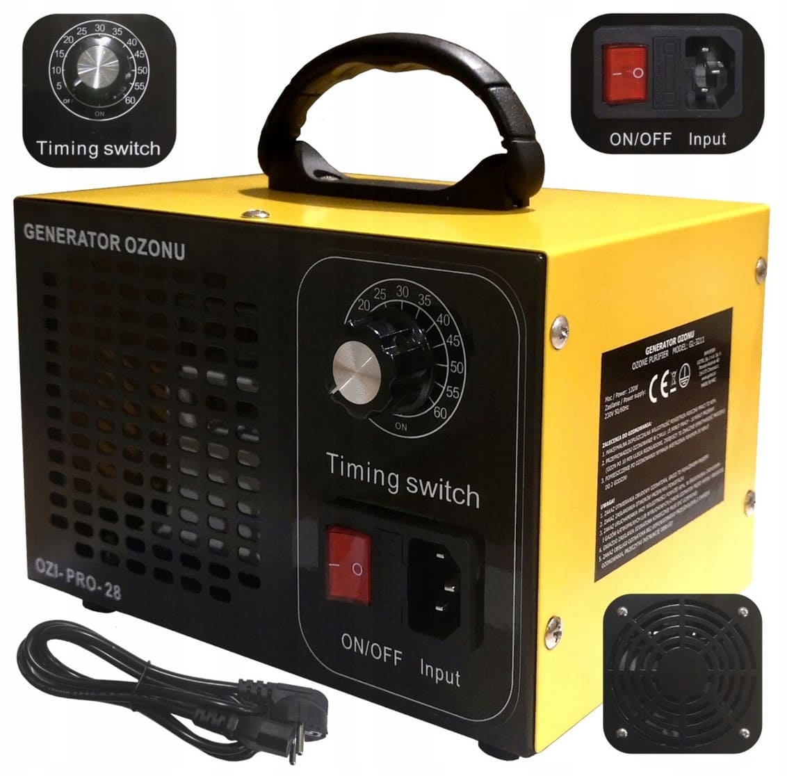 Övriga 3 Ozongenerator 28000 mg/h, luftrenare 230V, 120W