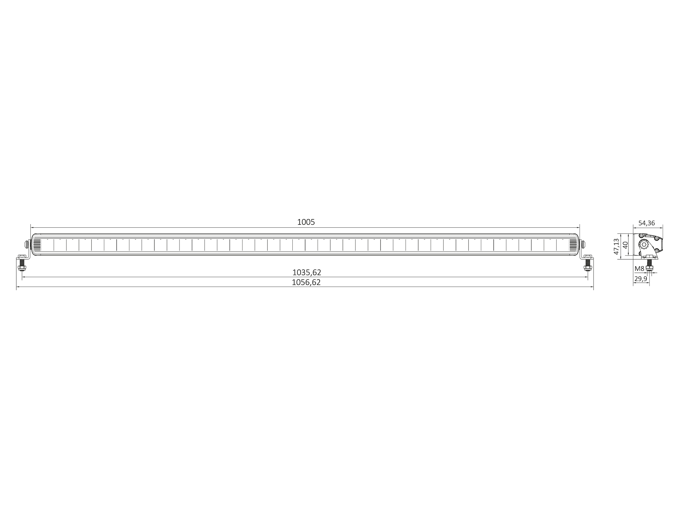 BriodLights NEX LED Arbetsljusramp 1005 mm - 3