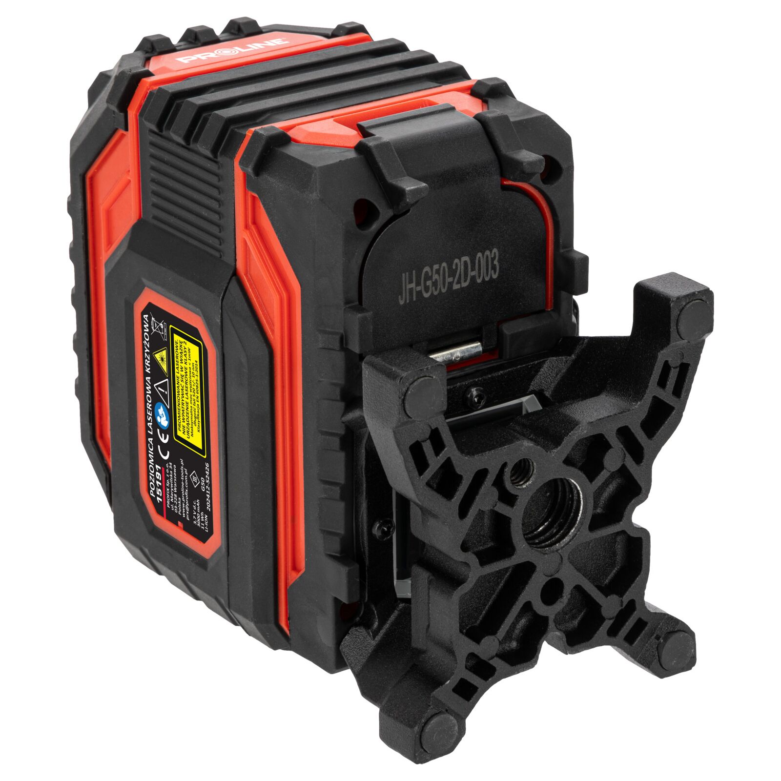 PROLINE TOOLS Laservattenpass 360° grönt korslaserkit 2D självinställande, 2 strålar, l=25m, ±1.5 mm/5m, IP54, Li-Ion 3000mAh, 5/8 och 1/4 stativgänga, Proline - 3