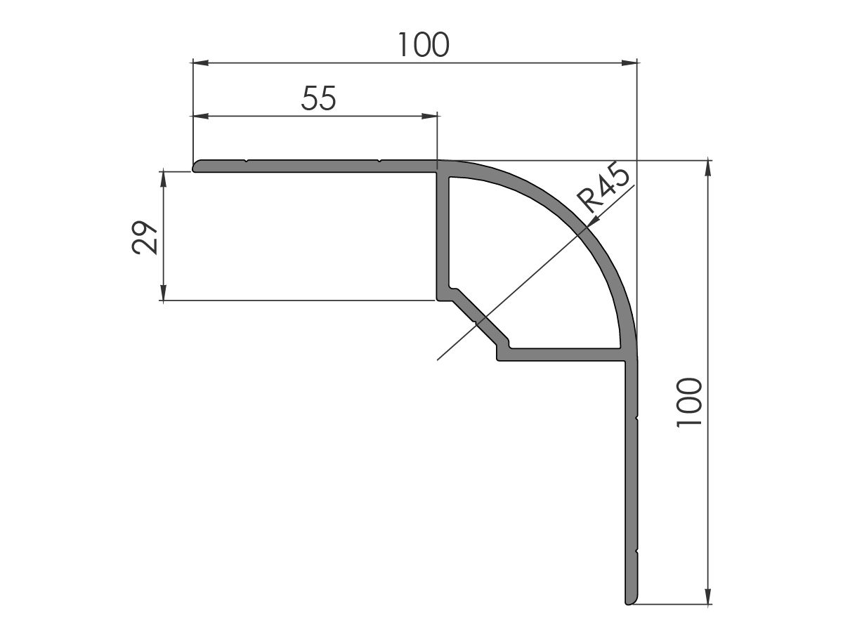 Gavelprofil 0,5 m - 3