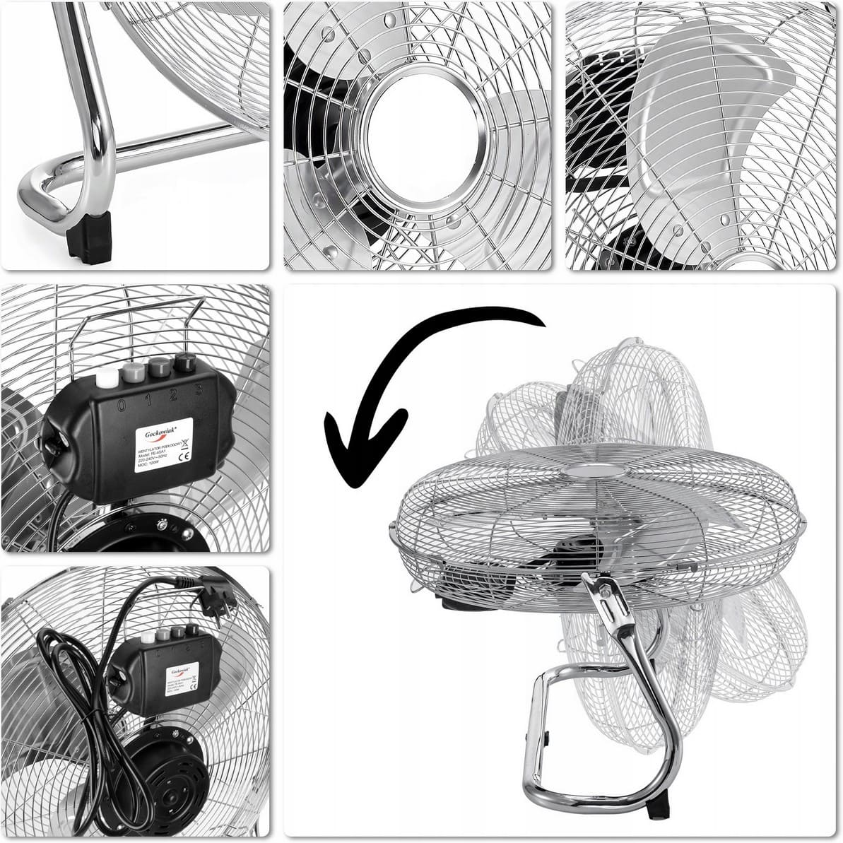 Övriga 3 Stor kraftfull fläkt 50 cm (20) 120W, golvmodell, ganska tyst - 3