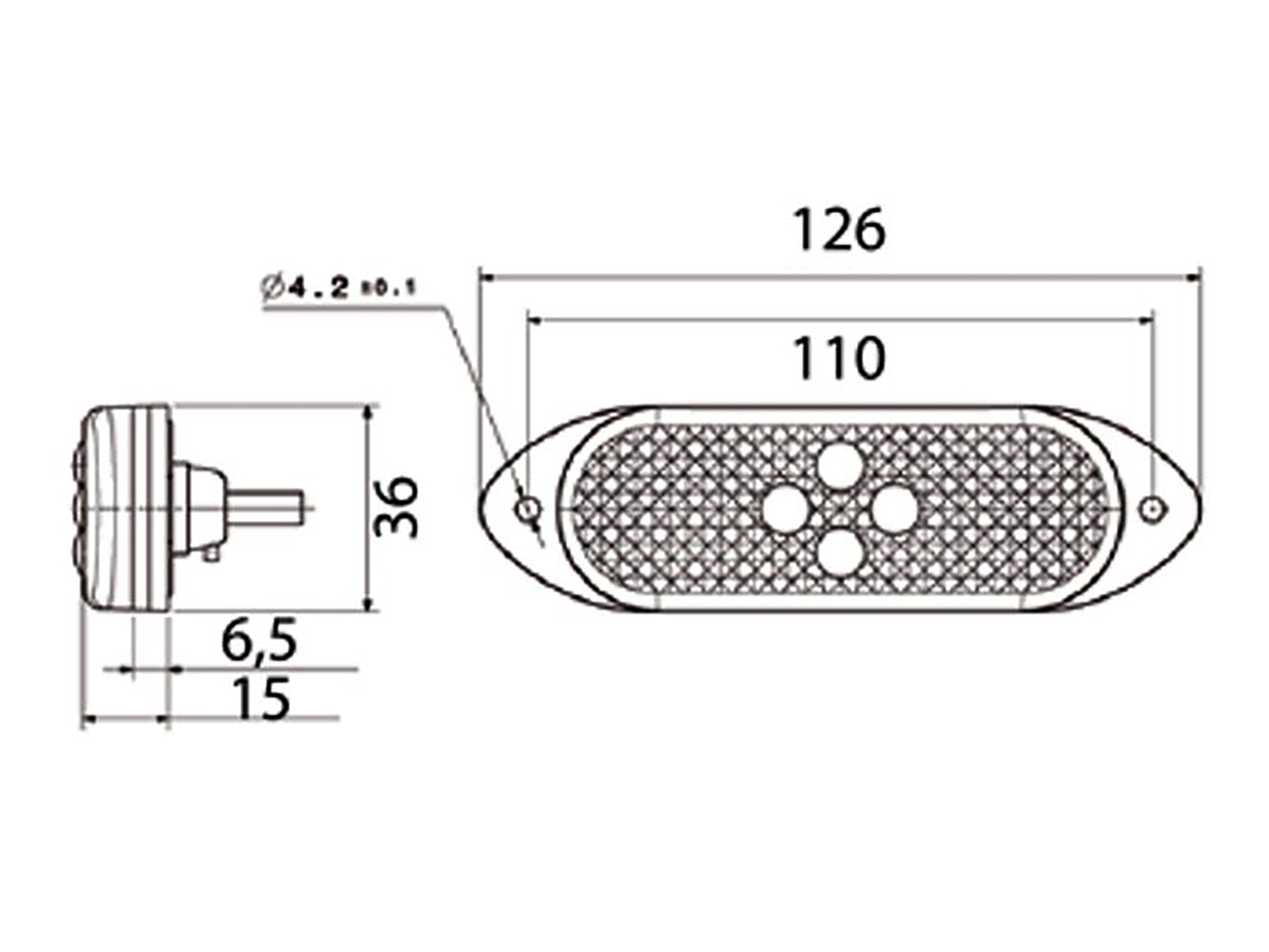 Positionslampa röd LED 24 V 5 m kabel - 2