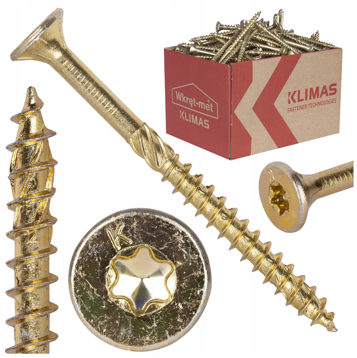 Träskruv TORX C4 försänkt huvud 4 x 30 till 6 x 200, 200 till 1000st per paket, Klimas (Skruvstorlek och mängd : 4 x 60 / 500 st.) - 2