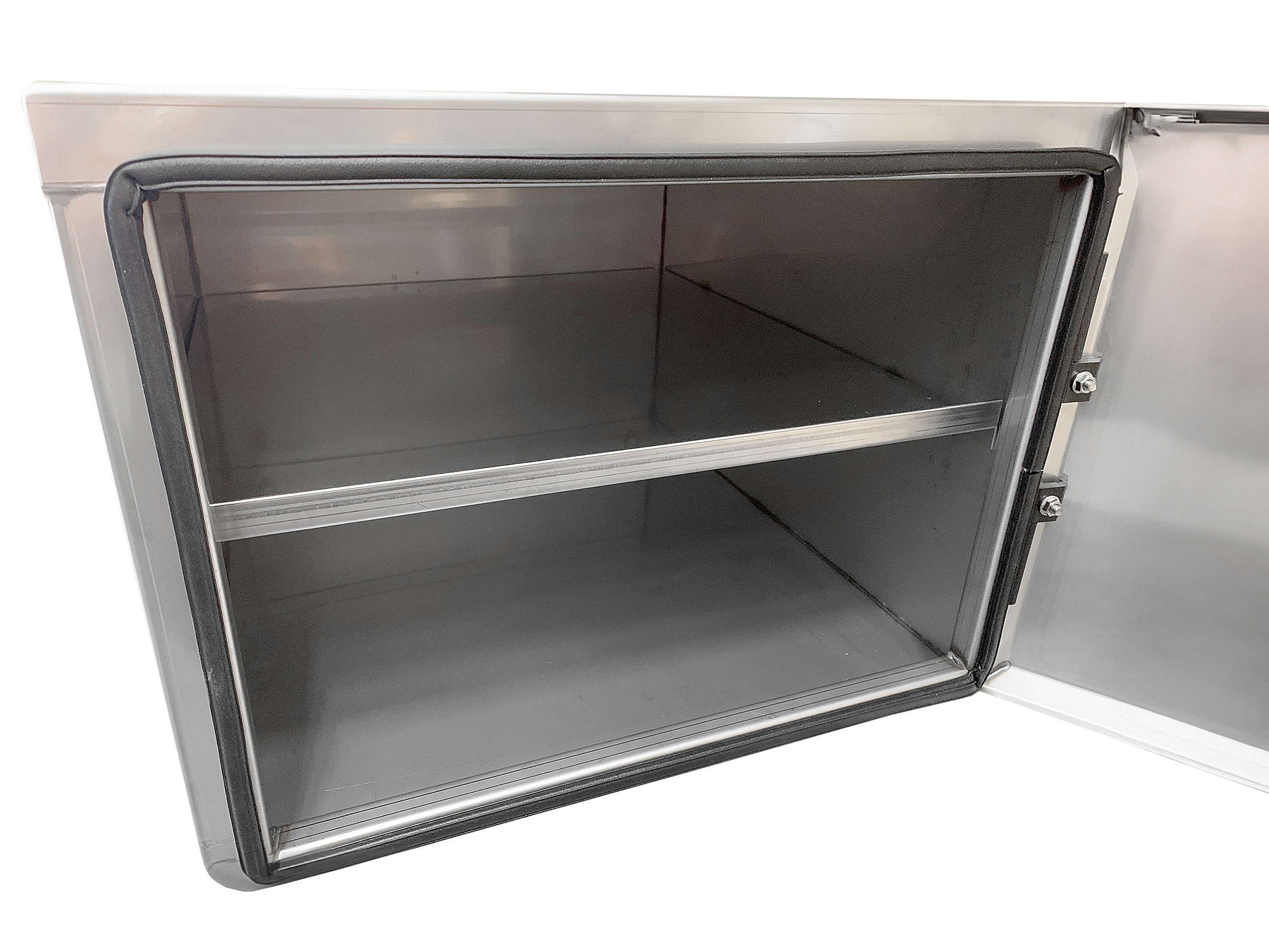 Verktygslåda 498x378x517 mm, rostfri med hyllplan, sidohängd - 2