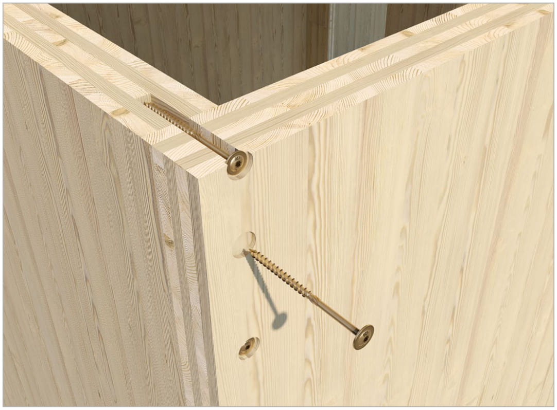 Konstruktionsskruv för trä med brickskalle TX, TORX C4 gulförzinkad, 4 x 30 till 6 x 200, 300 till 1000st per paket, Klimas - 5 x 40 / 400 st. - 11