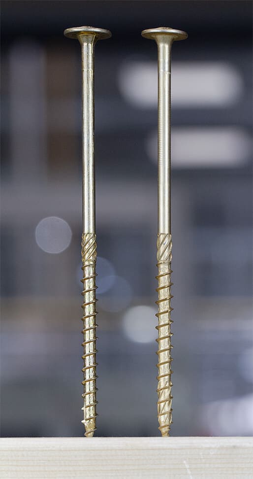 Konstruktionsskruv för trä med brickskalle TX, TORX C4 gulförzinkad, 4 x 30 till 6 x 200, 300 till 1000st per paket, Klimas - 5 x 50 / 500 st. - 12
