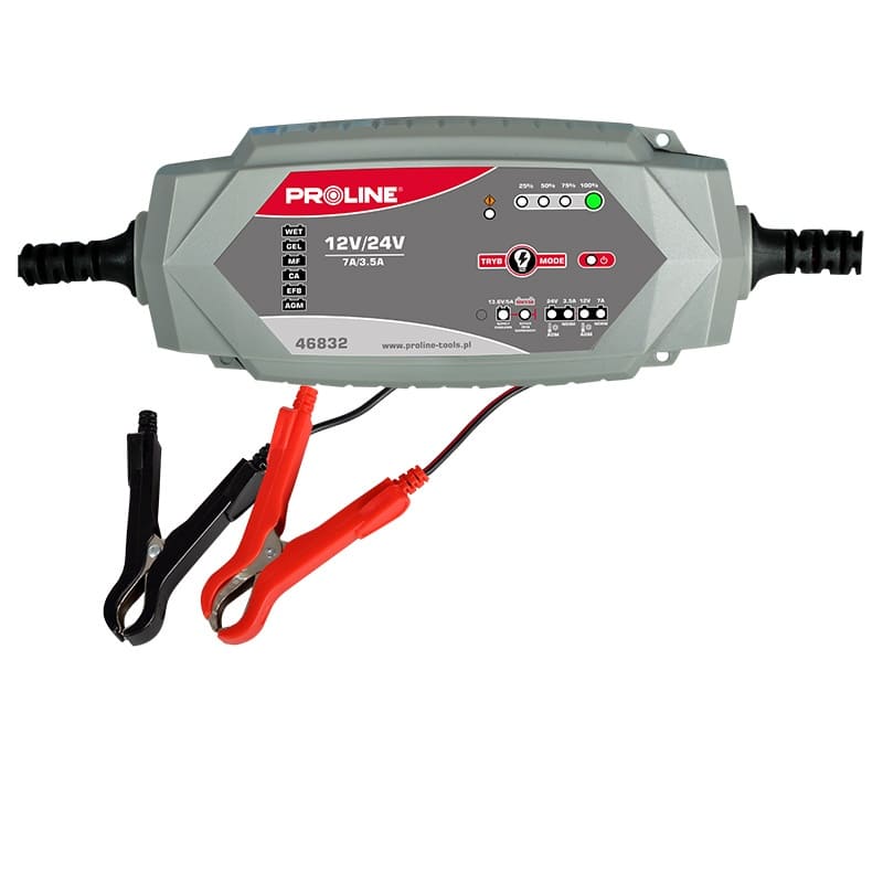 PROLINE TOOLS Inverterande Laddare för Batterier 12V/24V, 7A, Proline