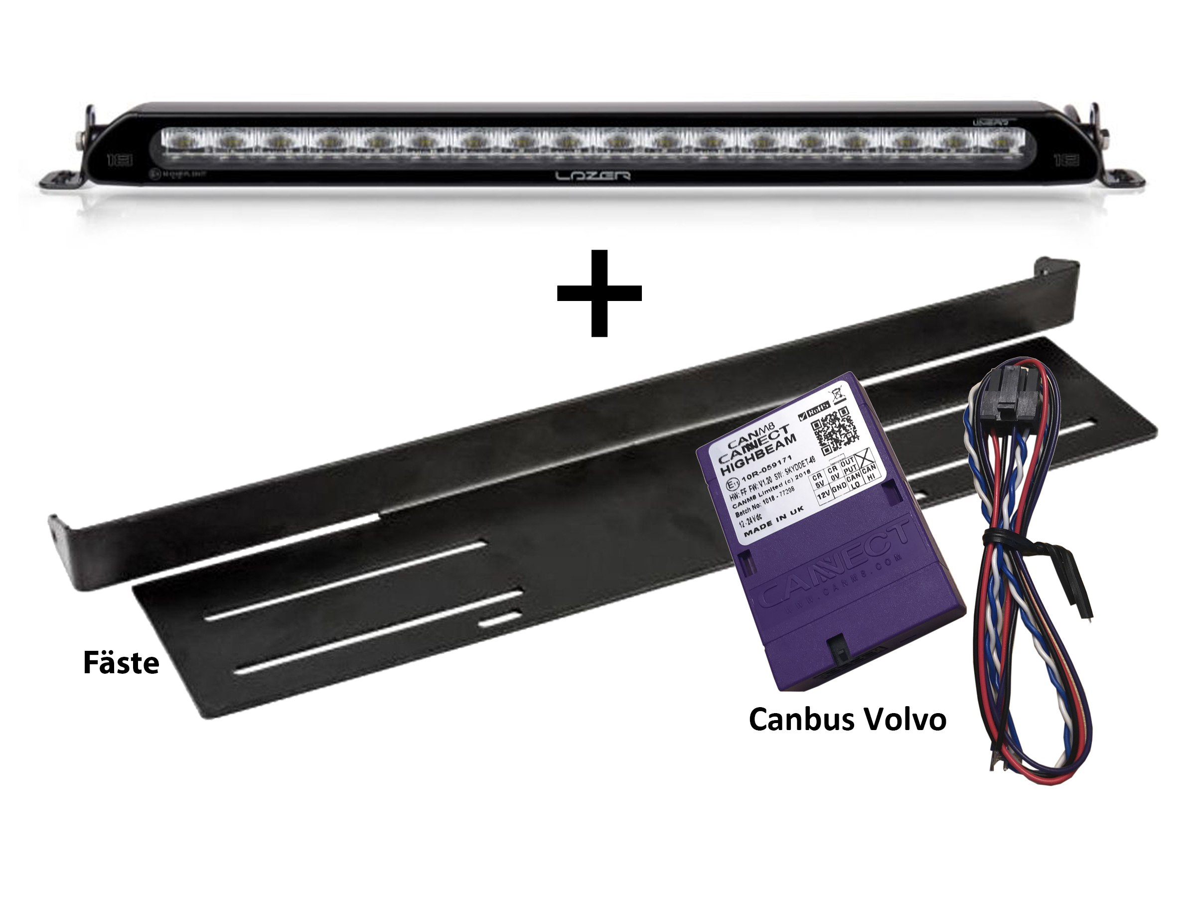 PT-Lazer Linear 18 Elite med fäste och Canbus Volvo Highbeam