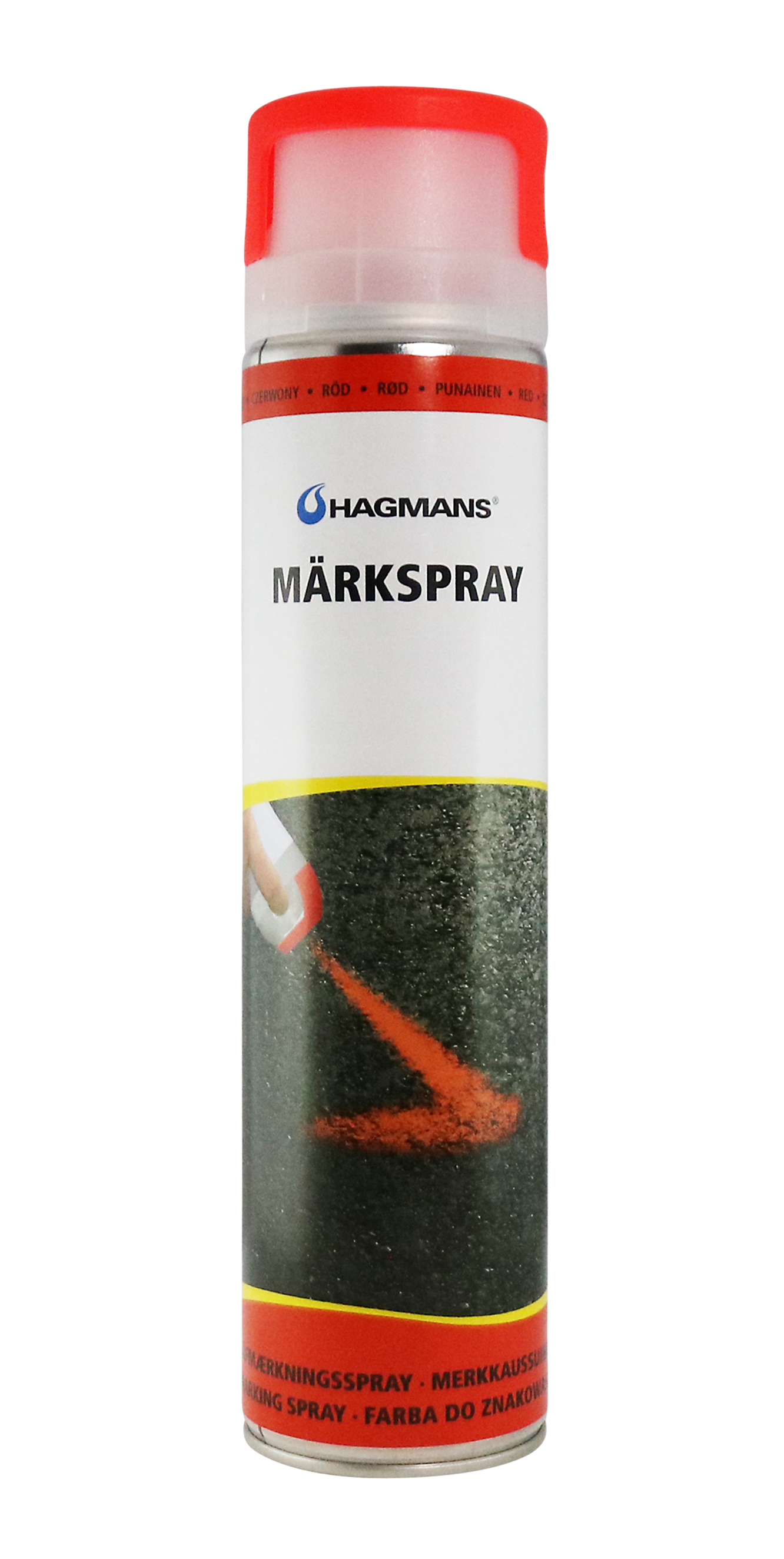 Hagmans Märkspray Solid Röd 600 ML