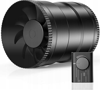 Kanalfläkt 150 mm, mycket tyst drift med hastighetsregulator