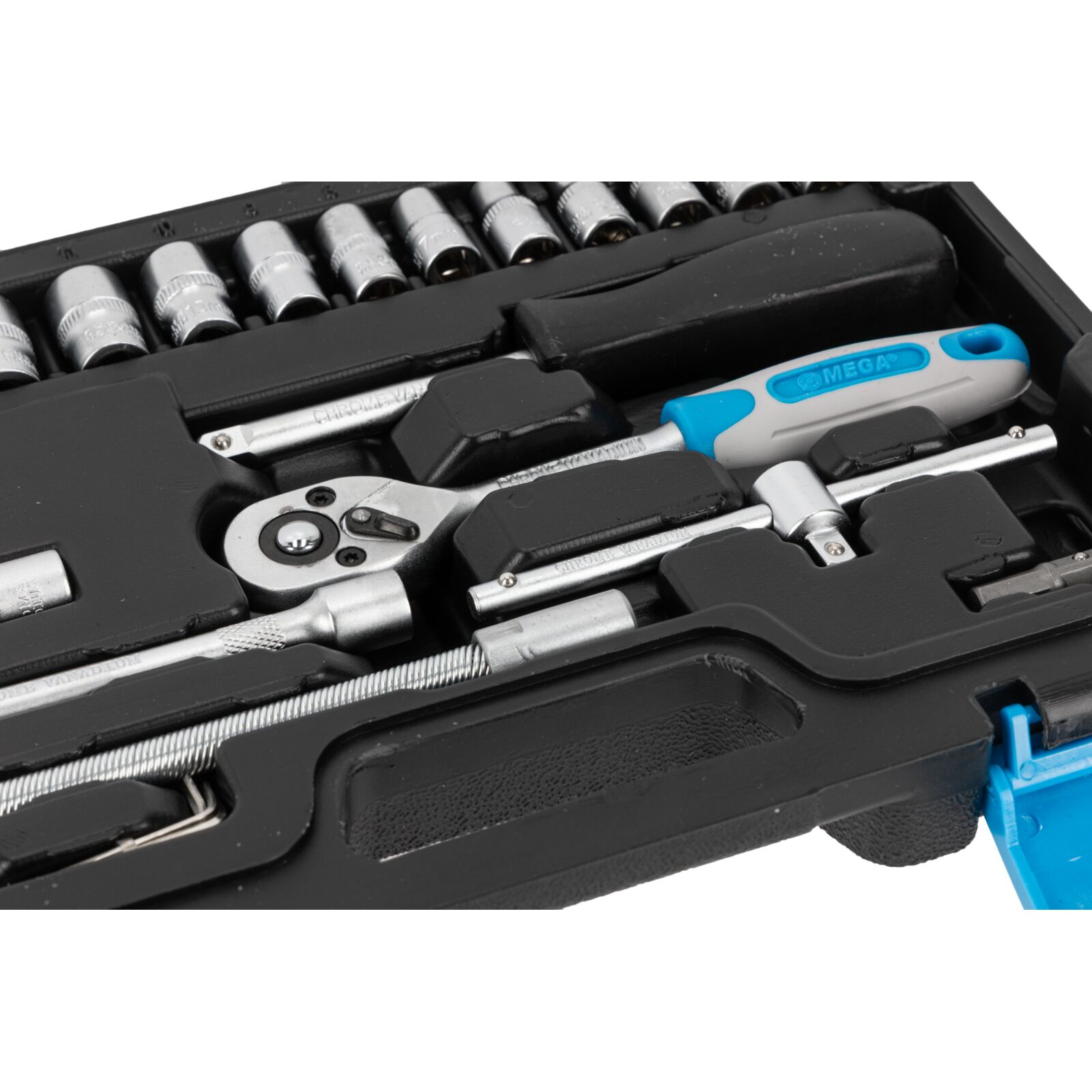 Mega Hylsnyckelsats 46st 1/4, 2 spärrhandtag, bits, hylsor 4-14 mm m.m. - 4
