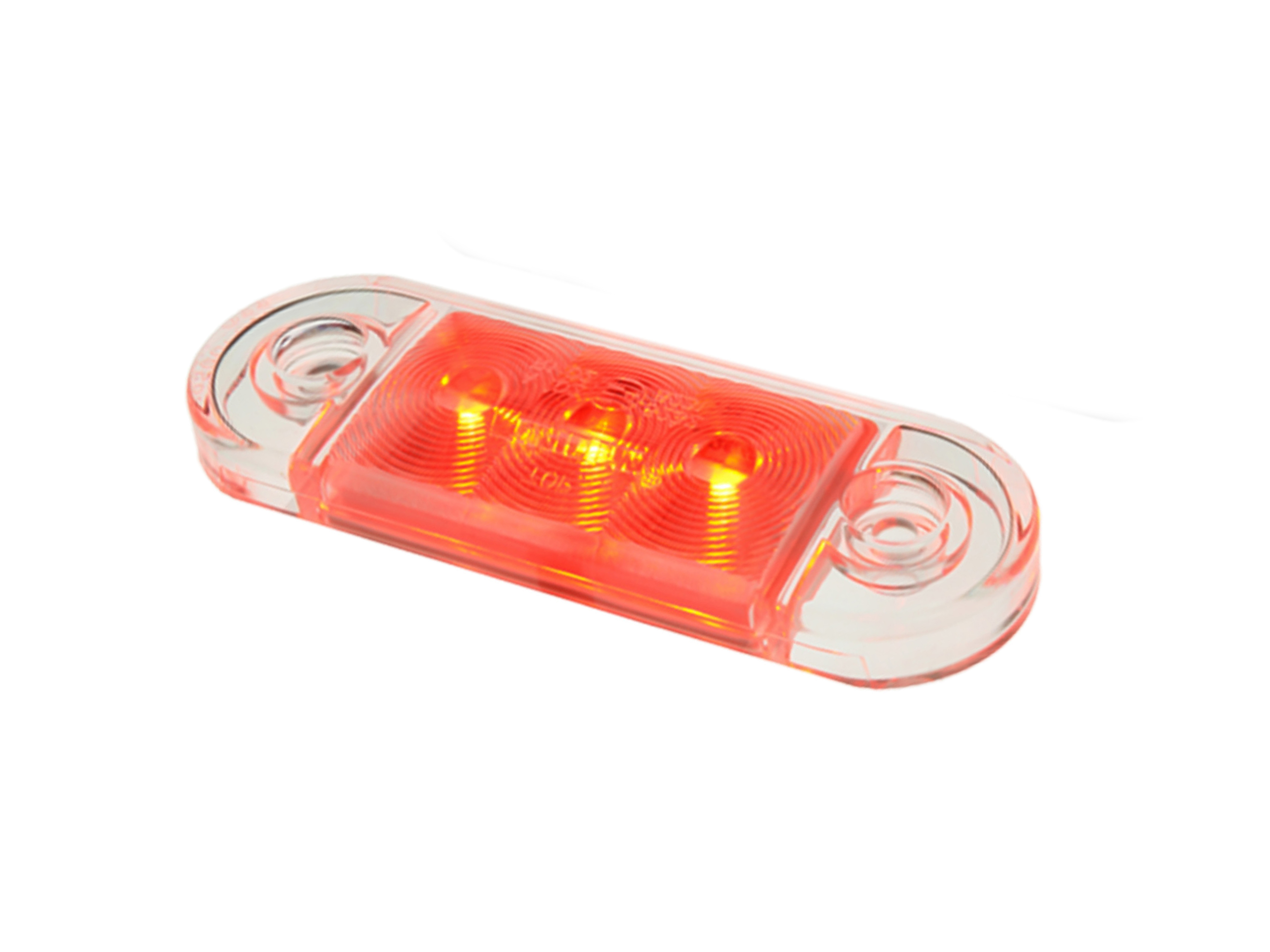 PT-Positionslampa LED röd, klart glas, 2,5m kab för butik