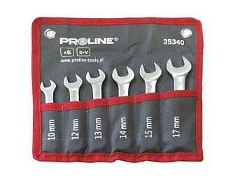 PROLINE TOOLS U-ringnyckelsats, kombinyckelsats, blocknyckelsats, 6st korta 10-17 mm, PROLINE