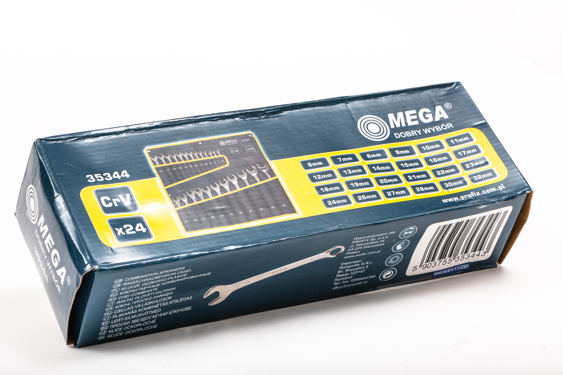 Mega Kombinycklar sats - DIN 3113, 24st 6-32 mm - 8
